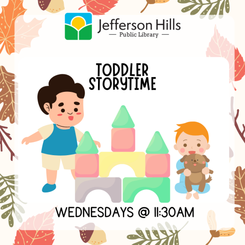 Toddler Storytime Wednesdays @ 11:30 AM