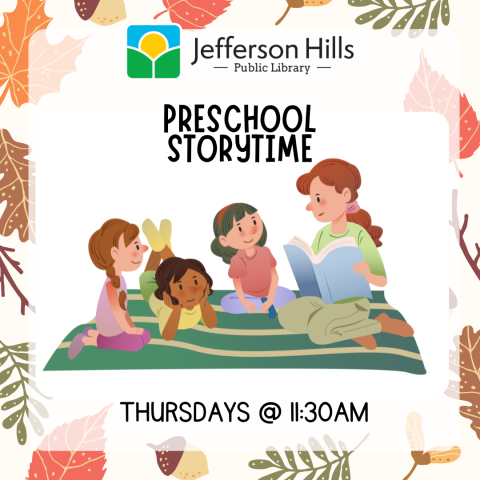 Preschool Storytime Thursdays @ 11:30 AM