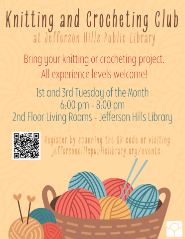 Knit and Crochet with others every Tuesday!