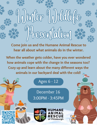 Image of winter wildlife with explanation of programs.