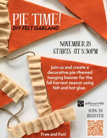 Get ready for pie time on November 25.
