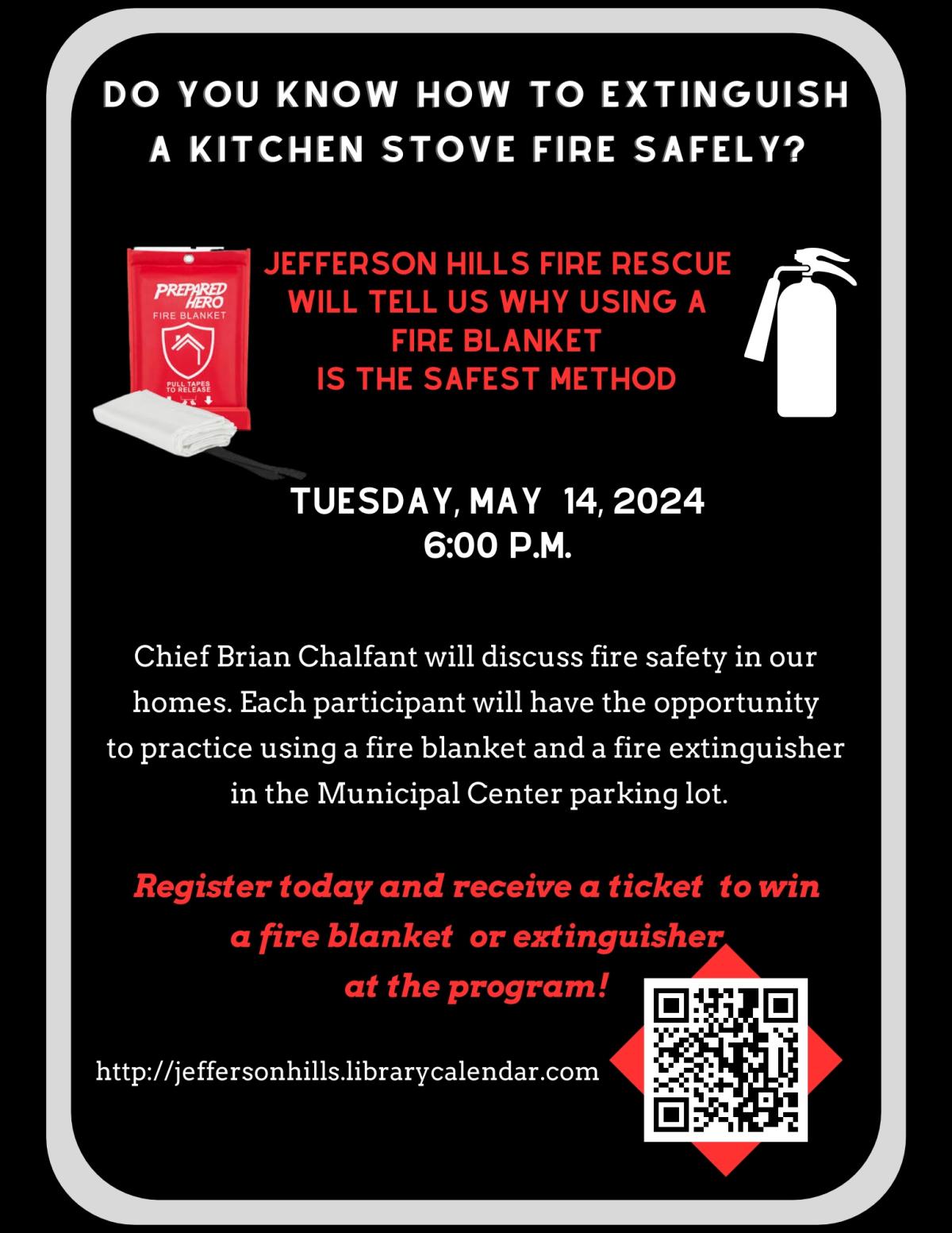 Use of a Fire Blanket to Extinguish Kitchen Fires