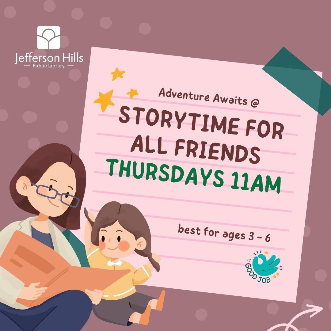 Storytime for all Thursdays @ 11AM