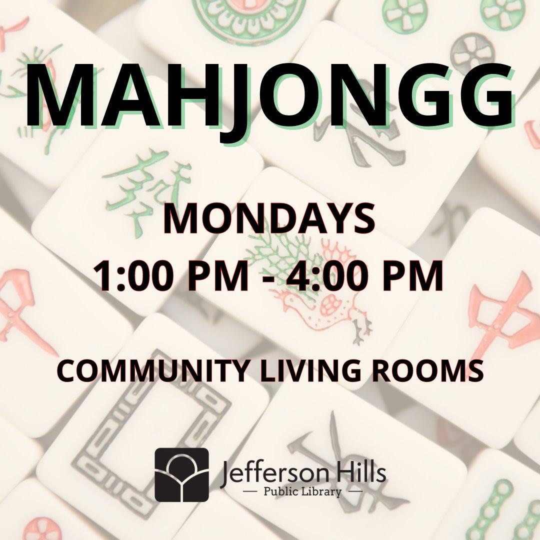 Mahjongg Group Mondays from 1-4 p.m.