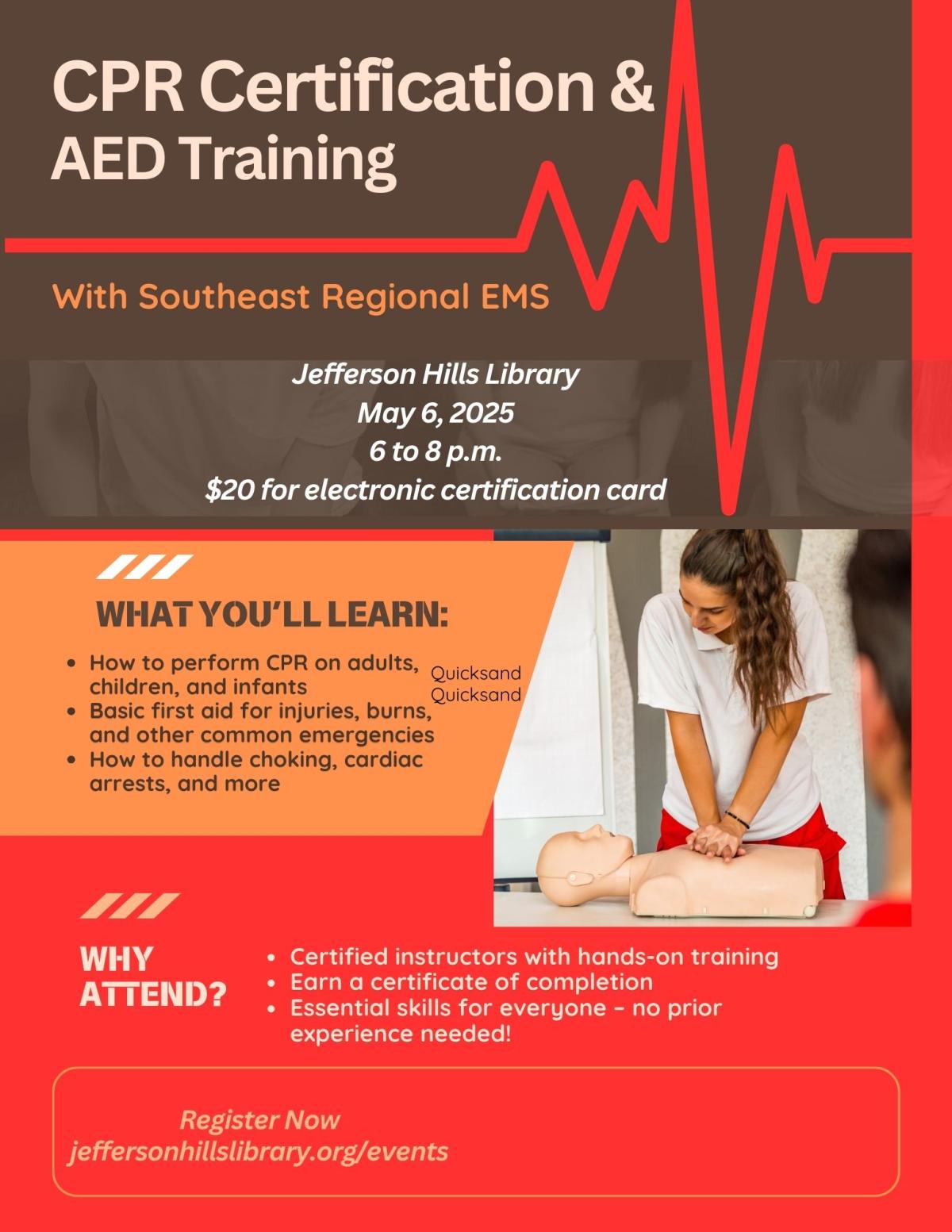 May 6, 2025 CPR Certification