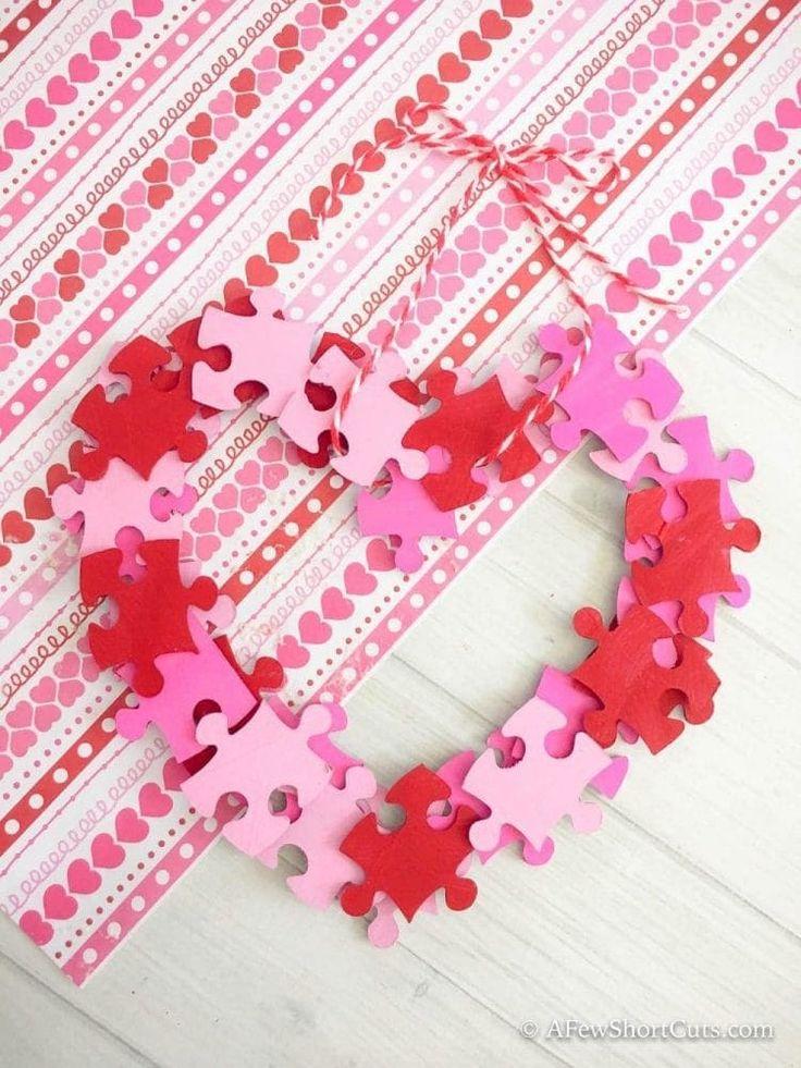 Valentine Puzzle Wreath