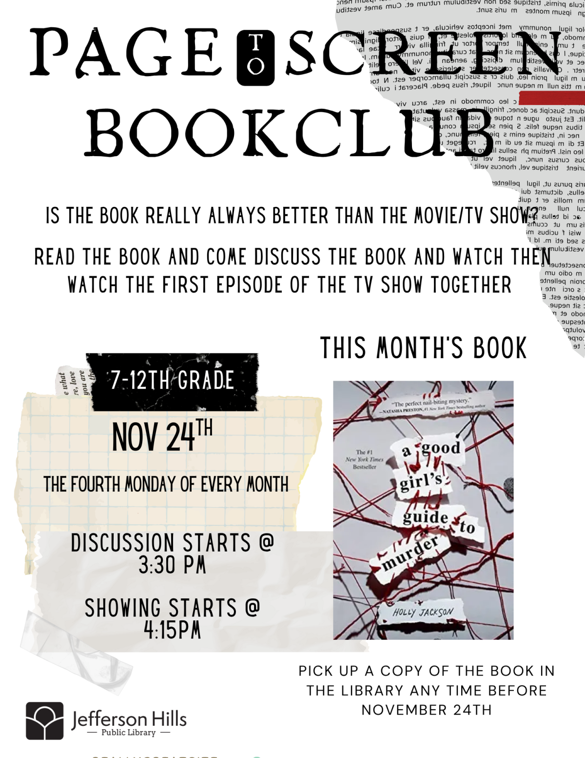 Page to Screen Book Club flyer